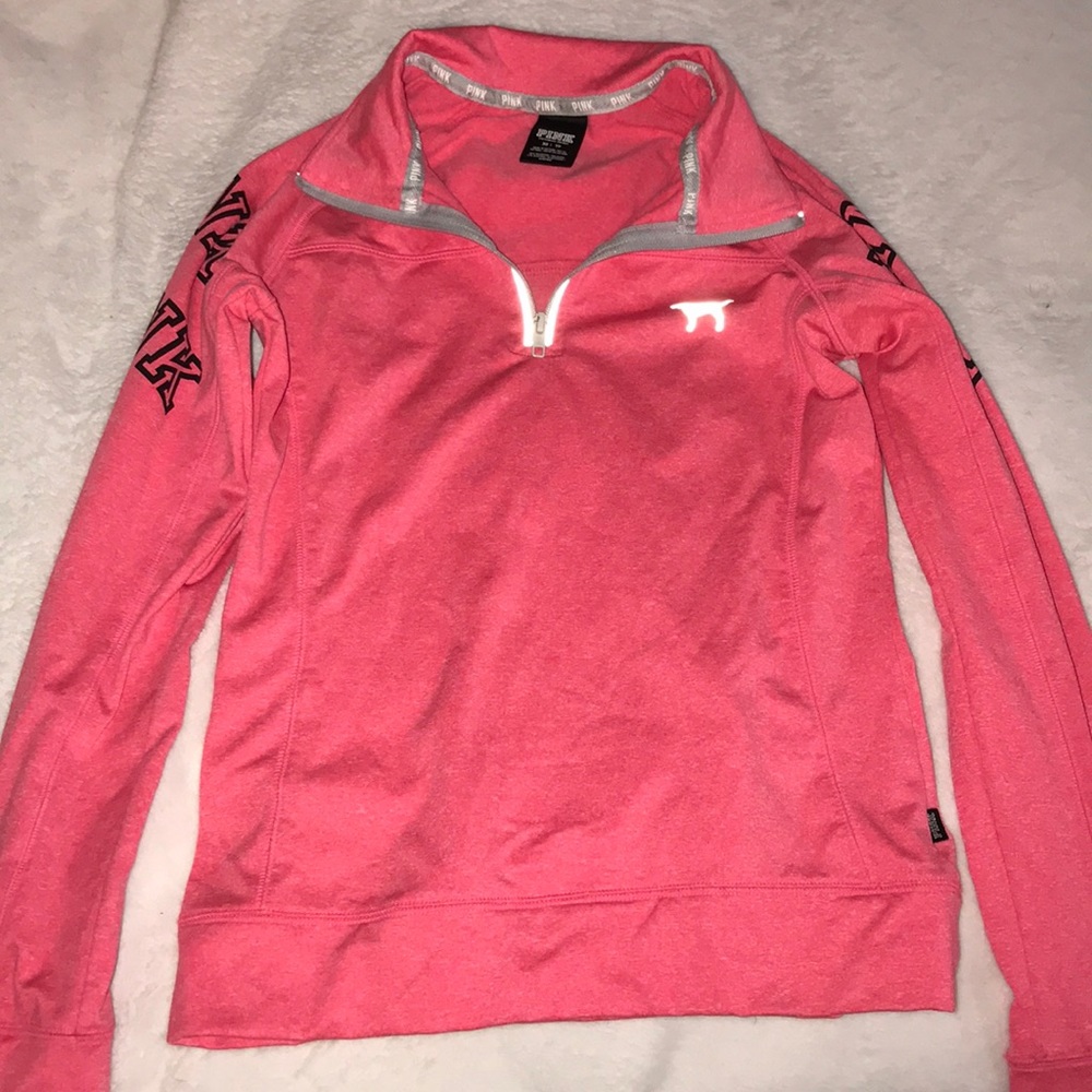 pink quarter zip